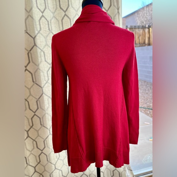 Alfani Red Viscose Wool Blend Swing Crew Neck Sweater w/ Removable Scarf - Picture 13 of 17